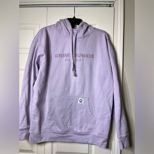 Crime Junkie Podcast Purple Long Sleeve Pullover Hoodie Sweatshirt